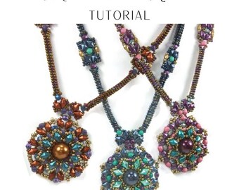 KR035 Beading TUTORIAL - Mademoiselle Necklace -Beadweaving Instructions Seed Bead Jewelry Pattern - DIY Etutorial - SuperDuo - CRAW