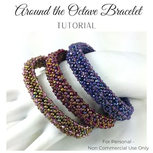 May include: Three beaded bracelets in shades of purple, pink, and gold. The bracelets are stacked on a hand, and the text "For Personal - Non Commercial Use Only" is visible at the bottom of the image.