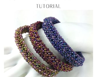 Around the Bend Octave Bangle Tutorial — Right Angle Weave Seed Bead PDF Pattern KR033