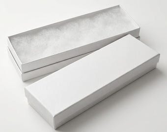 White Swirl Kraft Cotton Filled Jewelry Packaging Box 8x2x1 – Watch  Bracelet Box, Necklace Gift Box, Small Business Supplies
