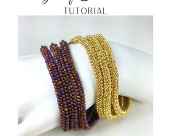 KR008 HANDLEIDING kralen maken - 1-2-3 leuke armbanden kralen weven instructies tutorial, patroon rocaille kralen kralen - DIY handleiding - RAW