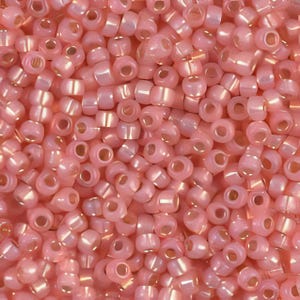 Size 8/0 8-582 Mikuki - Pink Salmon Opal Gilt-Lined - Japanese seed Beads - 13.4 Gram Package