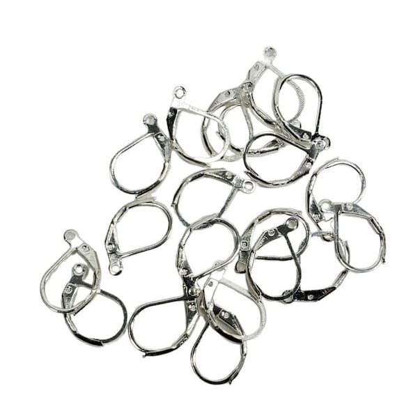 Genuine 925 (stamped) Sterling Silver Leverback Earring Hooks - Findings - Soldered Closed Loop -  Leverback Earwire (10mm x 15mm)