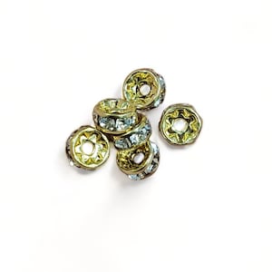 5mm Vintage GP Swarovski® Crystals  Rhinestone Rondelle - Gold-Filled Swarovski Crystal Rhinestone Rondell - Crystal - Package of 12
