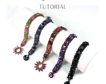 KR027 Beading TUTORIAL - Double Trouble Bracelet - Beadweaving Instructions Seed Bead Jewelry Pattern - DIY Etutorial - Tila Bead - RAW