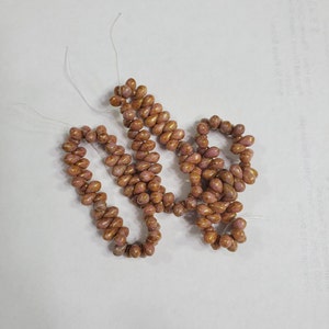 4mmx6mm Tear Drop Opaque Rose/Gold Topaz - Czech Glass 4x6mm Pink and Bronze Teardrop Glass Bead - String of 50 Pieces