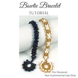 KR020 Beading TUTORIAL - Bowtie Bracelet Tutorial Beadweaving Instructions Seed Bead Jewelry Pattern - DIY Etutorial - SuperDuo - 6mm Pearls