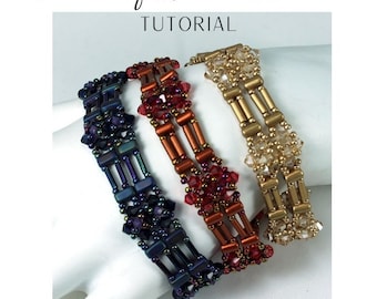KR031 Beading TUTORIAL - PIllars of Atlantis Bracelet Beadweaving Instructions Tutorial Seed Bead Jewelry Pattern - DIY Etutorial - RAW
