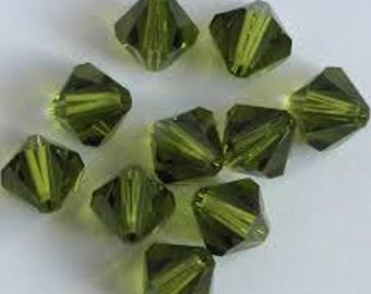 8 mm 5301 5328 Olivine Bead, Swarovski crystal, Crystal Passions®, 8 mm Olivine - 5er Pkg