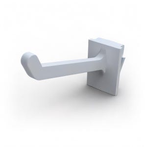 2" White Plastic Hook for Countertop Rack 2" length - 1 each