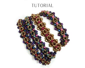 KR037 -  Beading TUTORIAL - Elaine Bracelet - Beadweaving Instructions Seed Bead Jewelry Pattern - DIY Etutorial - RAW - Bead Tutorial