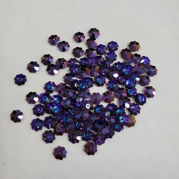 6mm Heliotrope Purple -  Swarovski Crystal 3700, 6mm faceted marguerite -  Sold Pack of 12