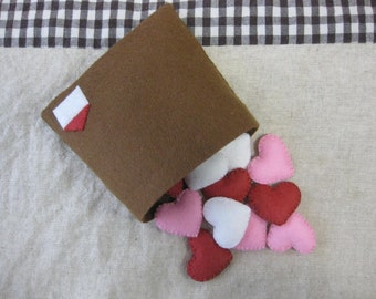 Felt heart candy