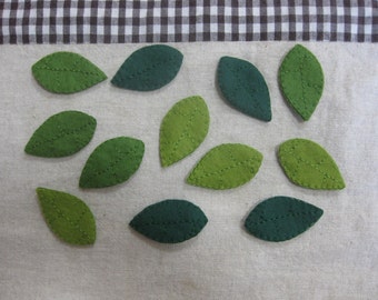 Felt green leaves