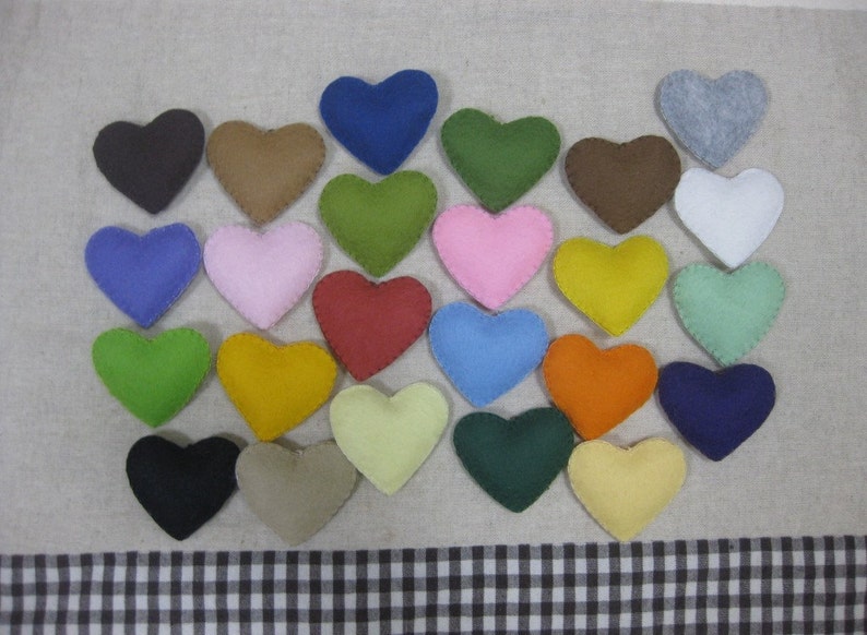 6 felt heart ornament your choice image 1