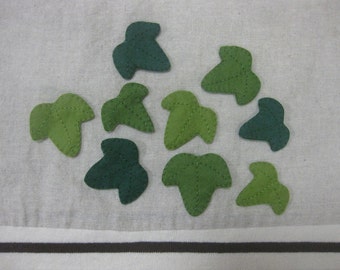 Felt ivy leaves