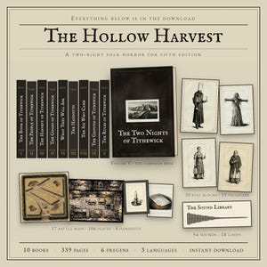 Folk Horror Adventure for DnD 5e, 17 Battle Maps, 54 Sound Effects, Printable Handouts, Roll20 Foundry VTT, Halloween Dungeon Master Gift
