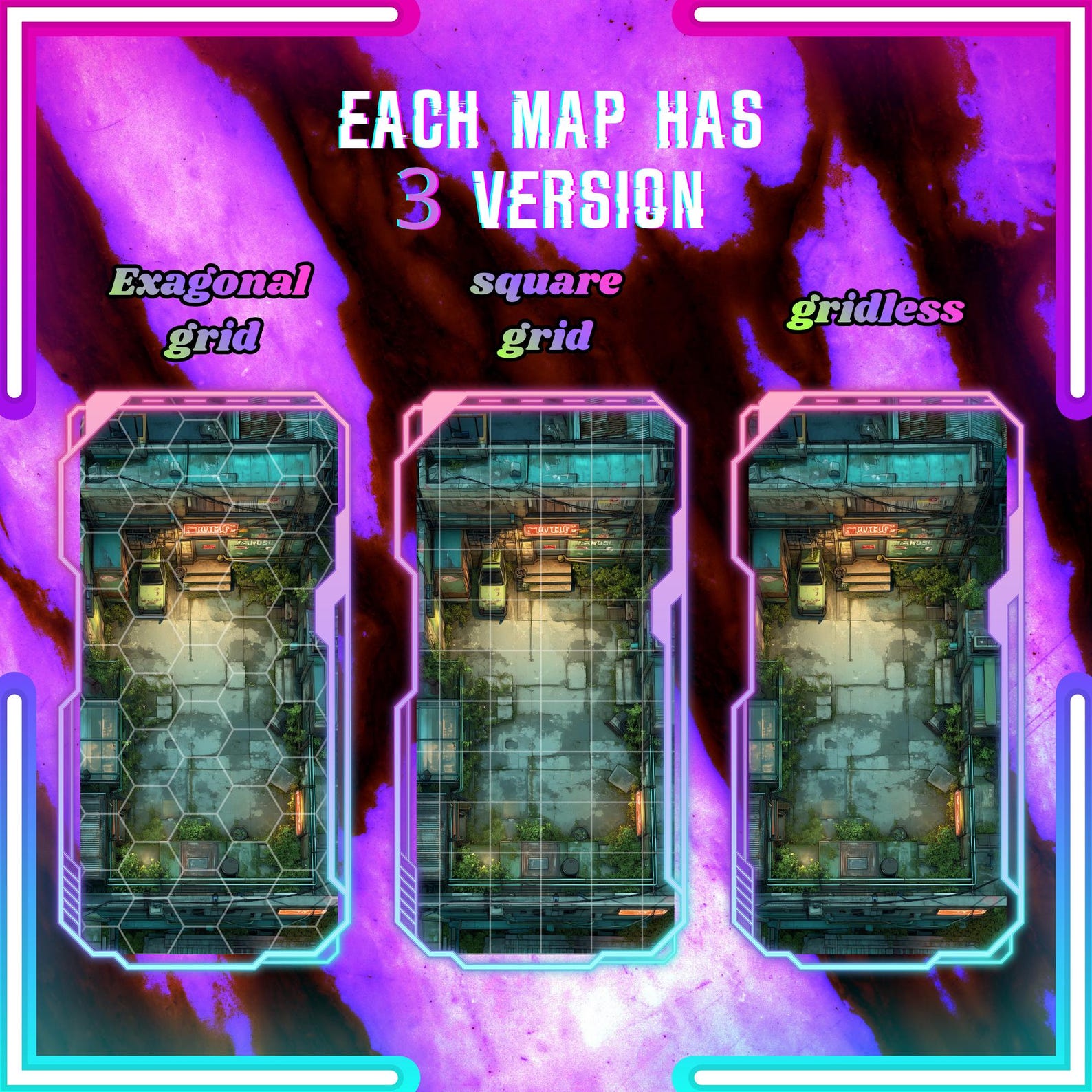 Cyberpunk Interior Battle Maps for DND and VTT | 200+ Sci Fi Futuristic ...