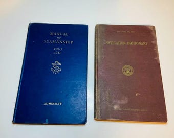 Vintage Set of 2 Naval Reference Books Nautical Coastal Academic