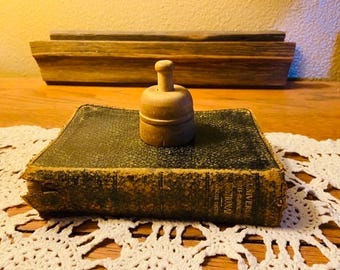 Vintage Small Wooden Acorn Butter Mold Primitive Rustic Farmhouse Folk Art