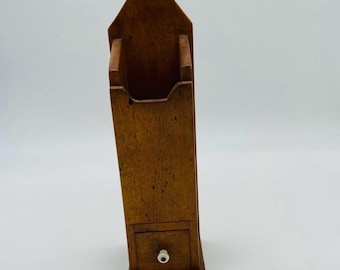 Vintage Candle Wallbox Match Stick Holder with Drawer Primitive Americana Farmhouse Country Rustic CottageCore