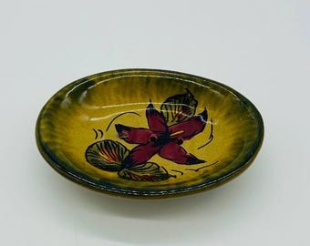 Handpainted Mexican Soap Dish Rustic Boho Folk Art CottageCore