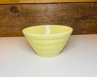 USA Yellowware Ribbed Small Bowl Farmhouse Country Rustic Primitive