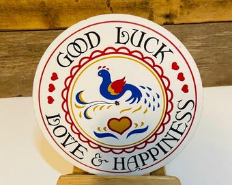 Vintage Small Pennsylvania Good Luck/Love & Happiness Hex Sign Farmhouse Rustic Folk Art CottageCore Americana