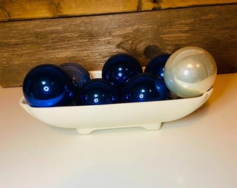 White California Pottery Footed Rectangle Bowl Mid Century Modern Modern Farmhouse Scandinavian