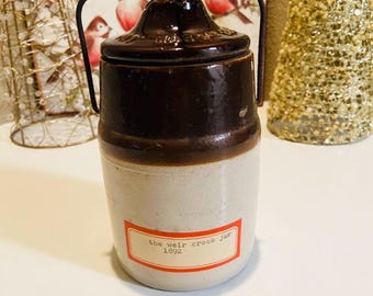 Antique The Weir Stoneware Crock 1892 Farmhouse Rustic Primitive Country Cottage