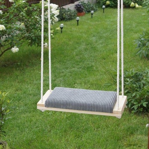 WOODEN SWING Seat 2in1 for children and adults, Tree Swing for Adults, Swing for Backyard Patio Garden Playground Outdoor indoor adult swing