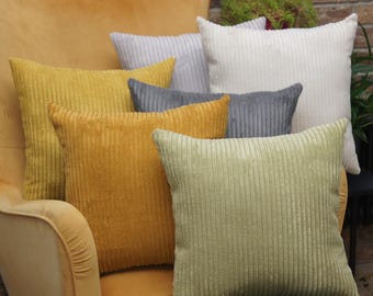 Handmade Corduroy Pillowcase, Soft Ribbed Velvet, Boho Style