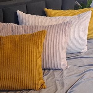 High Quality Corduroy Throw Pillow Cover, cozy home decor, Any Size Soft Cord Velvet Pillow Case,  Velvet Cushion Cover, Kissenbezug