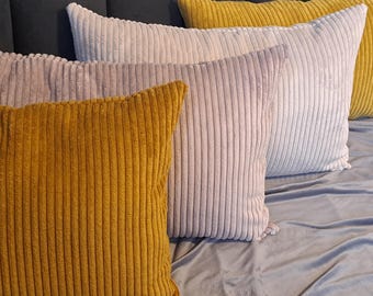 Soft Corduroy Pillow Cover, Cozy Home Decor, Velvet Cushion