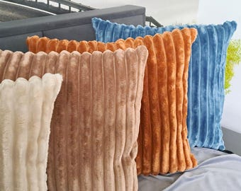 Soft Plush Corduroy Pillow Cover, Any Size Cushion Case