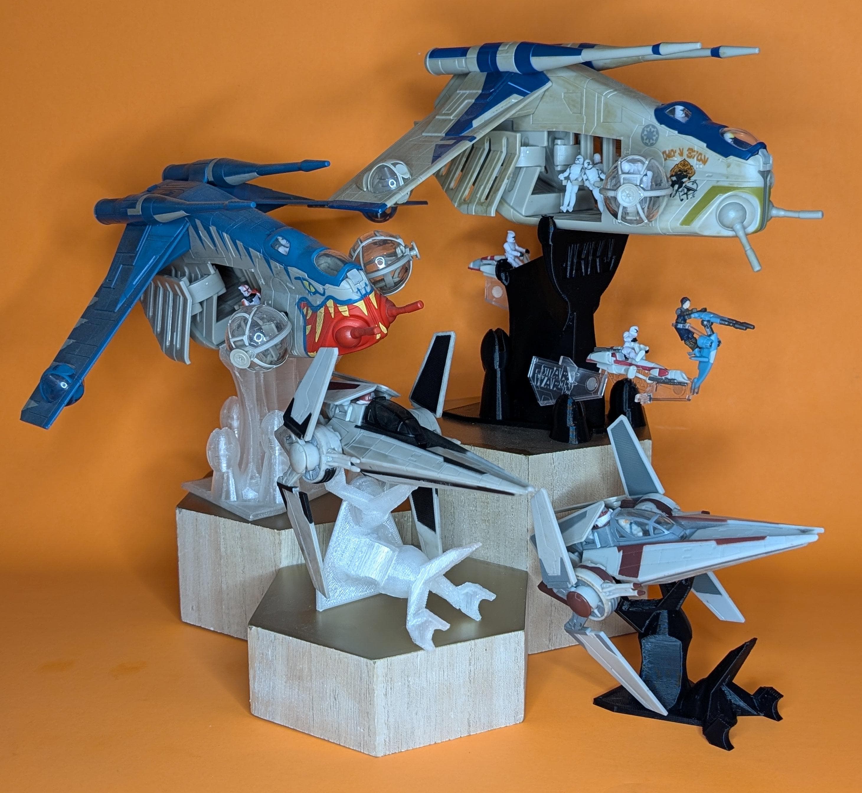 Clone Wars 3D Printed Flight Stands (for Micro Galaxy Squadron) - Etsy