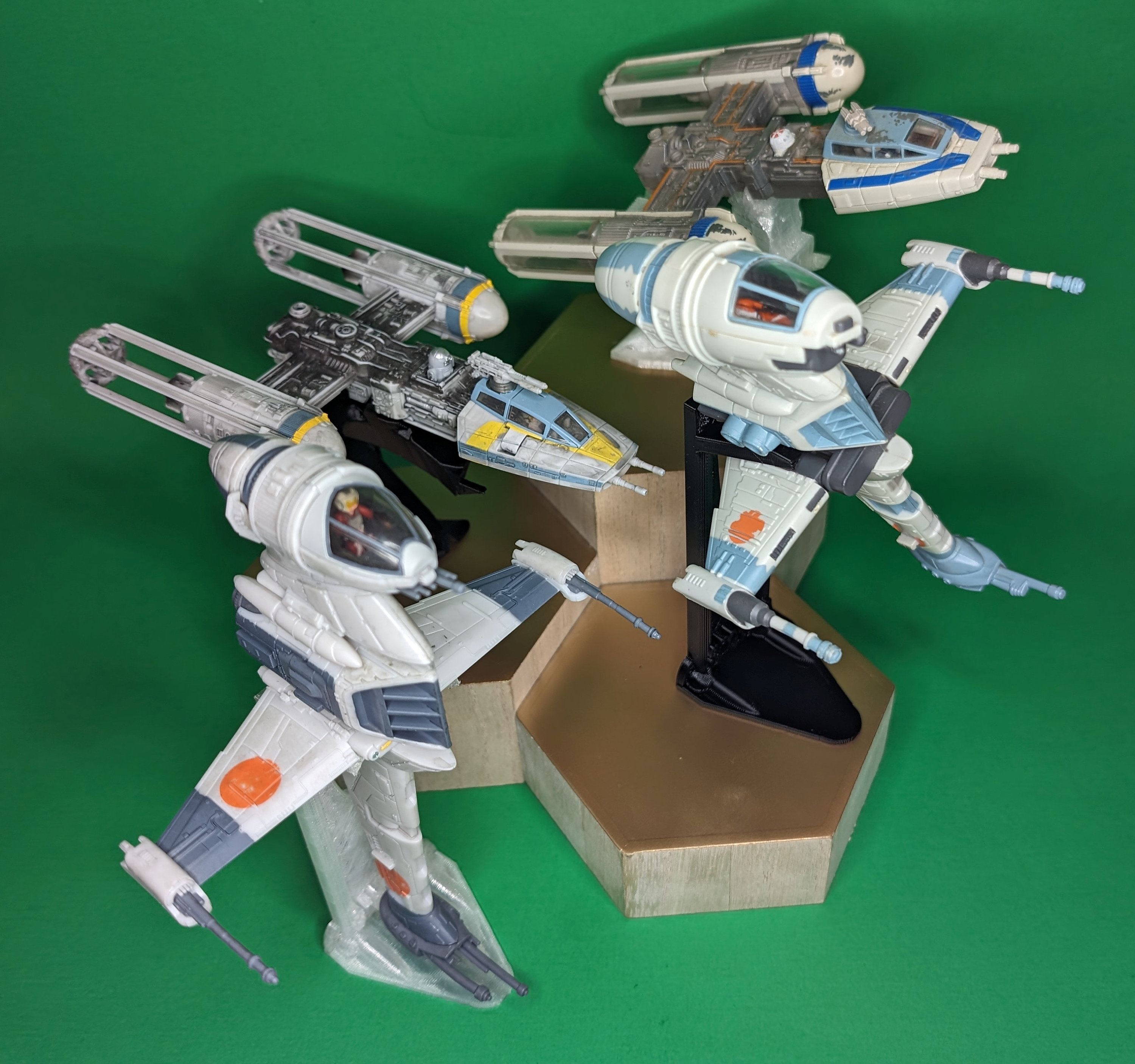 B-wing & Y-wing Starfighter 3D Printed Flight Stands (for Micro