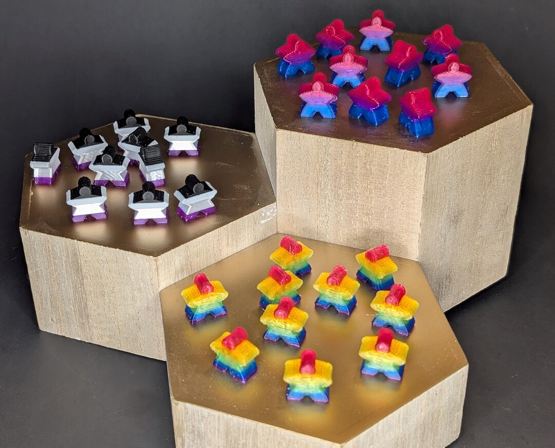 Meeple Ribbon 3D Printed Pride Meeple, Set of 10 - Etsy