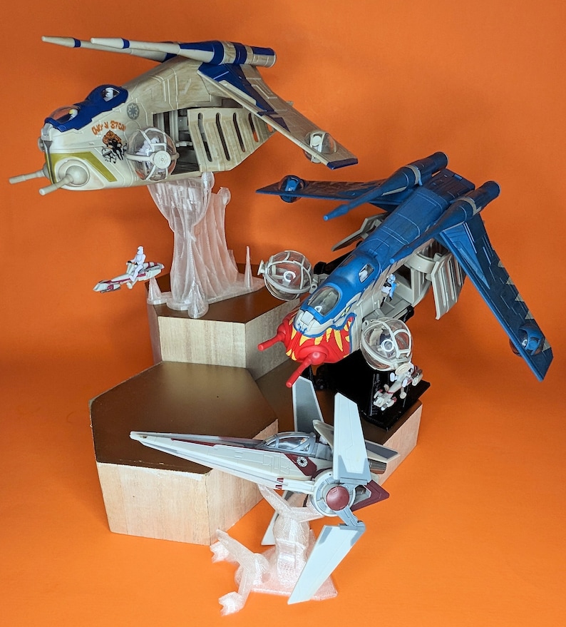 Clone Wars 3D printed Flight Stands For Micro Galaxy Squadron image 1