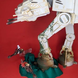 Endor AT-AT Battle 3D Printed Diorama stand (for Micro Galaxy Squadron)