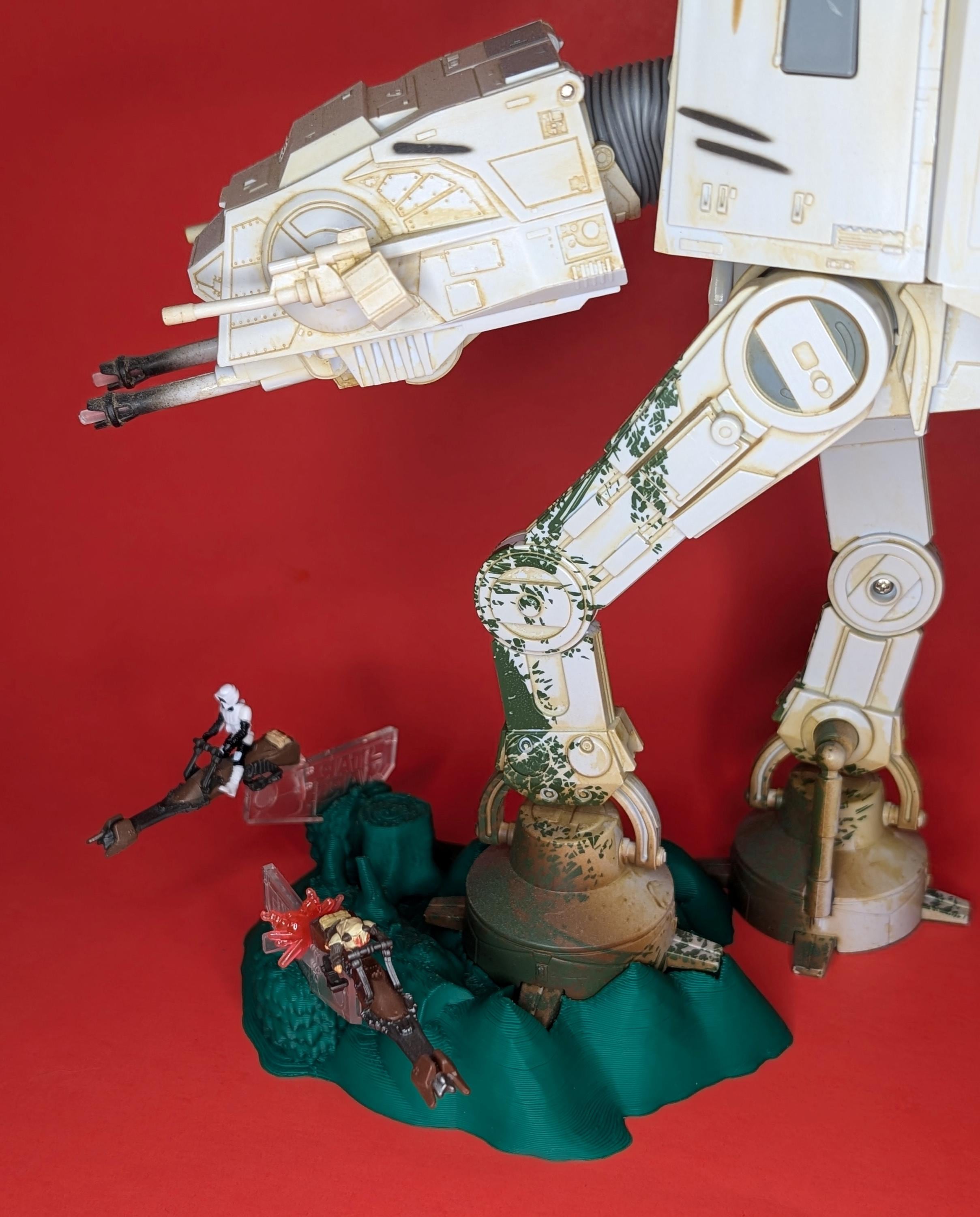 Endor AT-AT Battle 3D Printed Diorama Stand (for Micro Galaxy