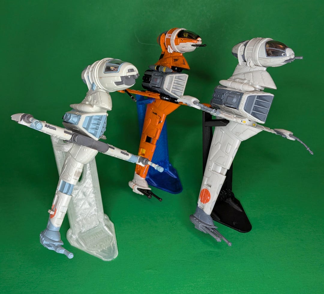 B-wing Starfighter 3D Printed Flight Stands (for Micro Galaxy