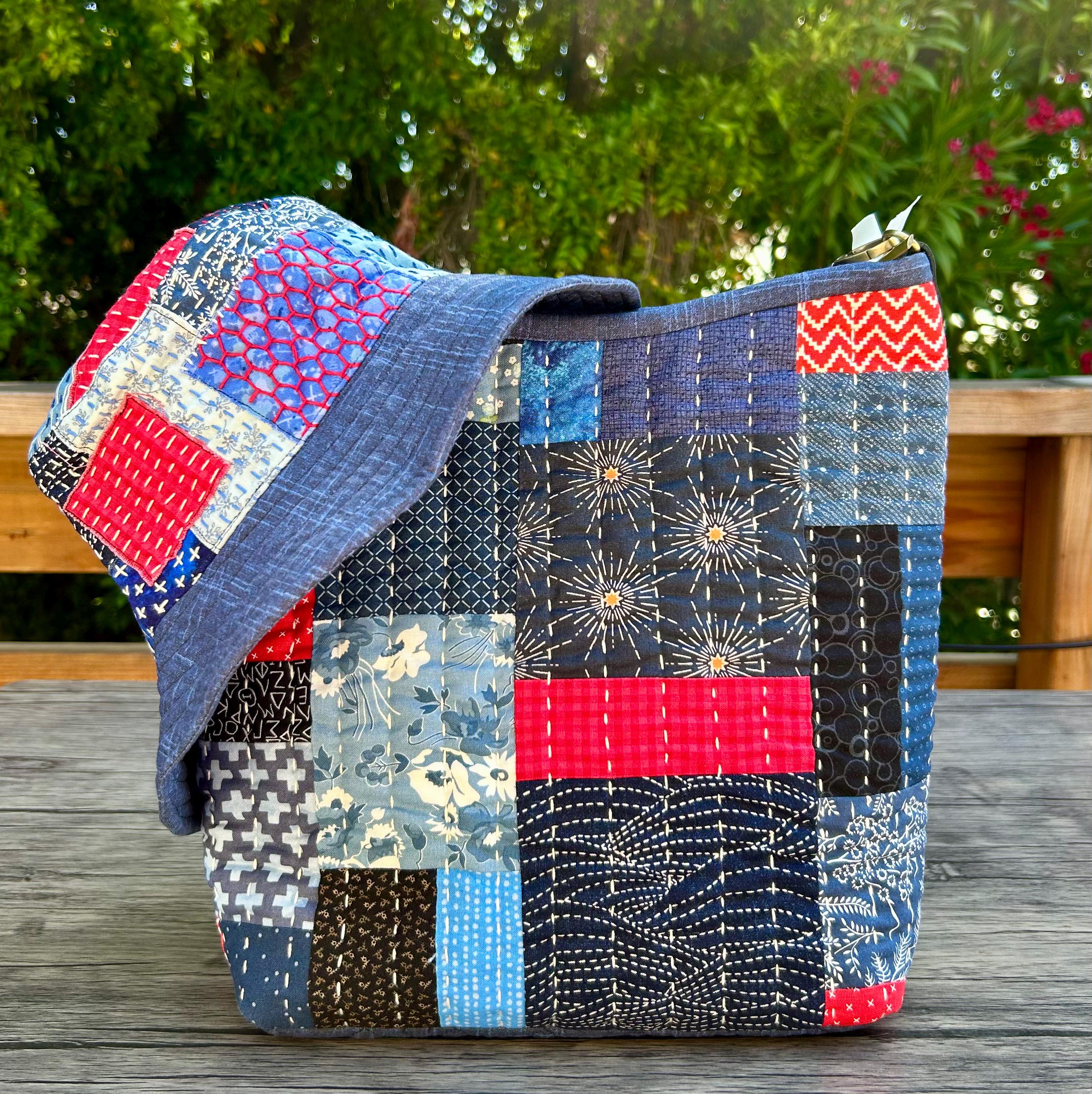 Boro Patchwork Bucket Hat: Handmade Reversible Hand-stitched  display picture 1