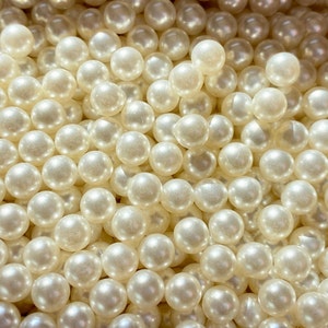 50 Vintage Glass Pearls: 6mm No Hole Costume Jewelry