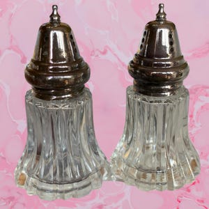 Vintage Crystal Salt and Pepper Shakers / MCM
