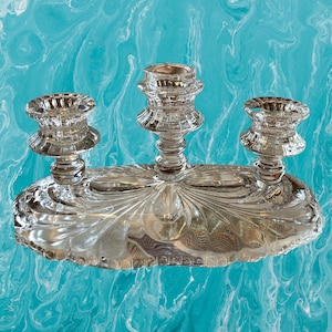 Vintage Cambridge Caprice 3 Candle Candelabra / Vintage Decor