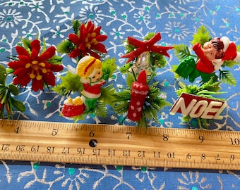 8 Vintage Christmas Picks - Christmas Floral Stems - Christmas Miniatures - Christmas Crafts - Christmas  Picks - Kitschy Christmas