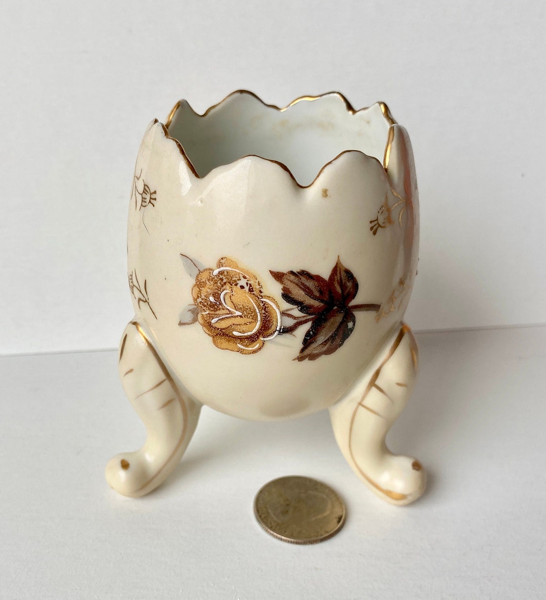 Napcoware Hand Painted Footed Cracked Egg Vase C3199/S EGG CUP/ Easter ...