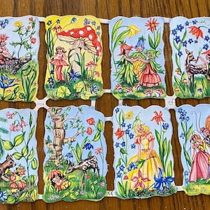 Fada de flores vintage corta sucata alemã / ATC / diários indesejados / álbum de recortes / fabricação de cartões / colagem / mídia mista