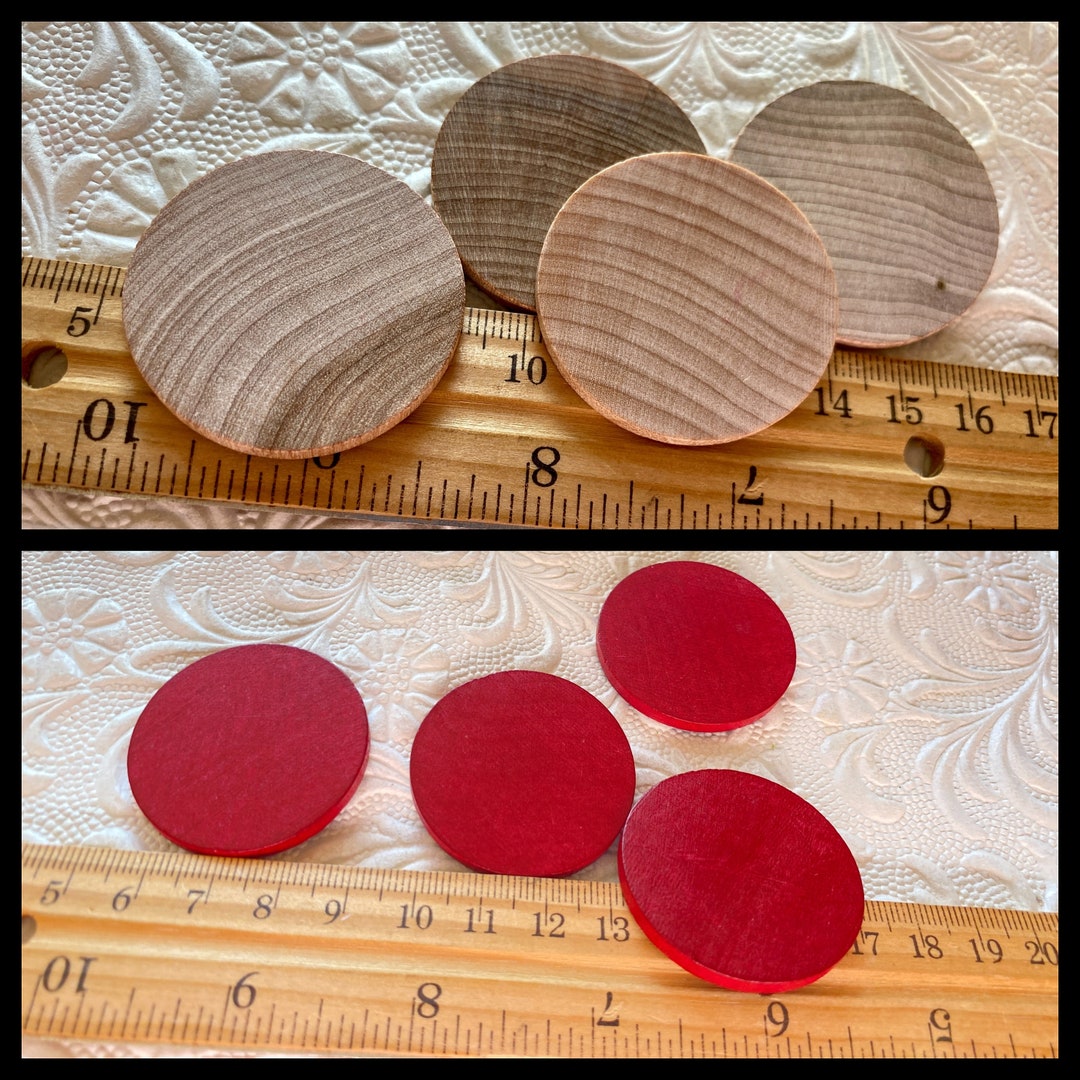 4 Large Wood Game Markers / Mixed Media / Junk Journal / Etsy